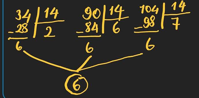 Answer image: Find the greatest number which divides 34,90, and 104 and leaves the same remainder in each case